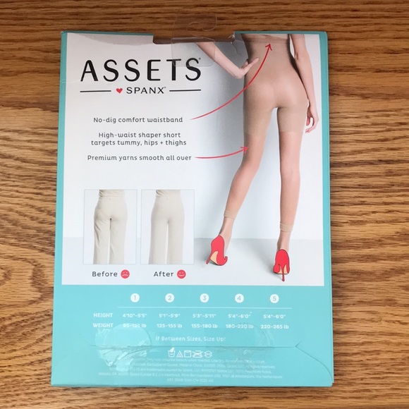 Assets SPANX shaping undergarment Size 2 Nude - highwaist footless capri length - Picture 2 of 2